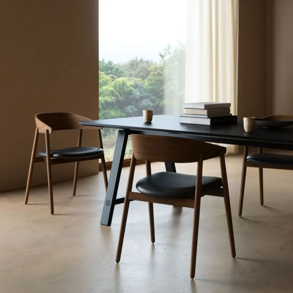 Andersen Furniture AC2 Stol Røget Mat Lakeret Bøg Sort PU Læder