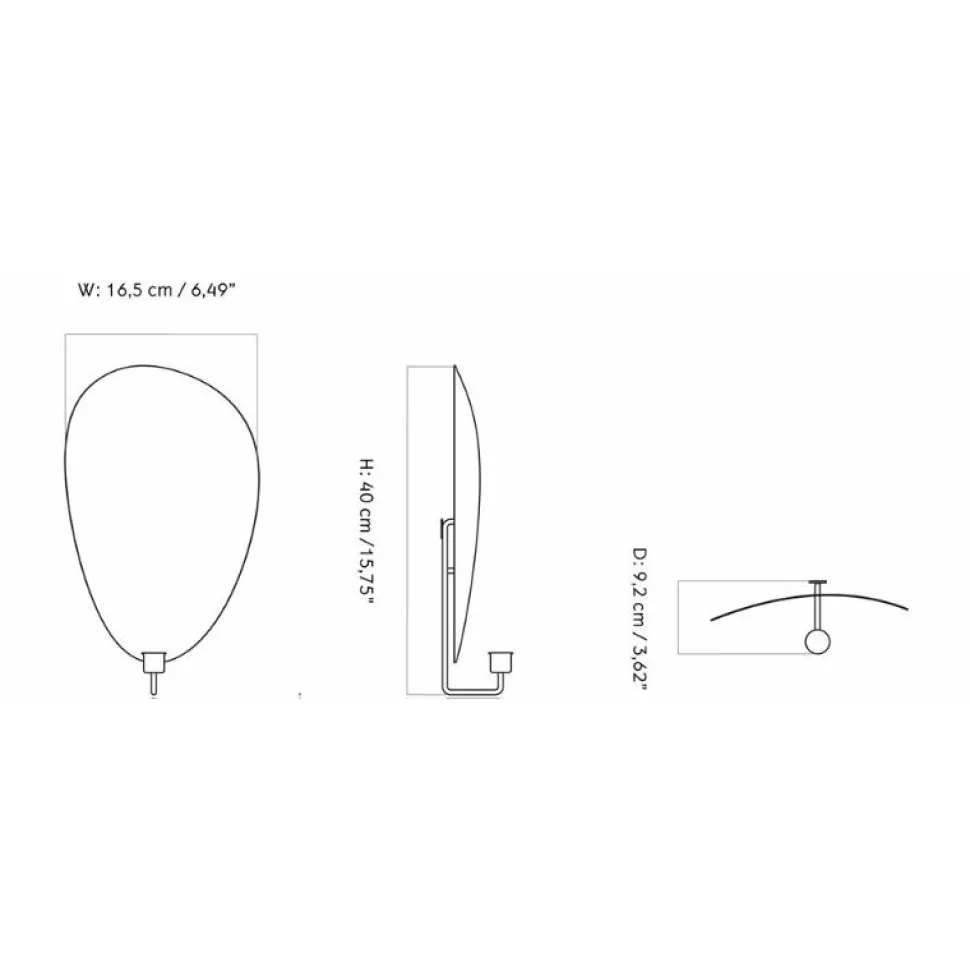 Audo Copenhagen Flambeau Lysestage Væg Messing H40