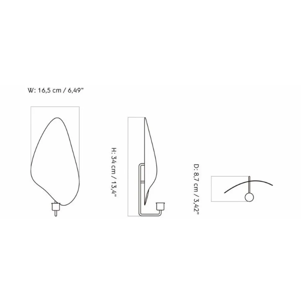 Audo Copenhagen Flambeau Lysestage Væg Messing H34