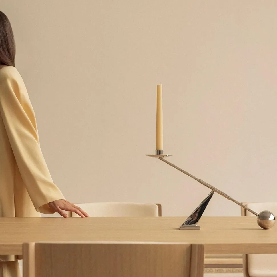 Audo Copenhagen Interconnect Candle Holder Stainless Steel Small