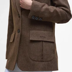 Barbour Elm Tailored Wool Blazer Military Brown