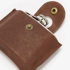 Barbour 4OZ Hinged Hip Flask Classic Brown