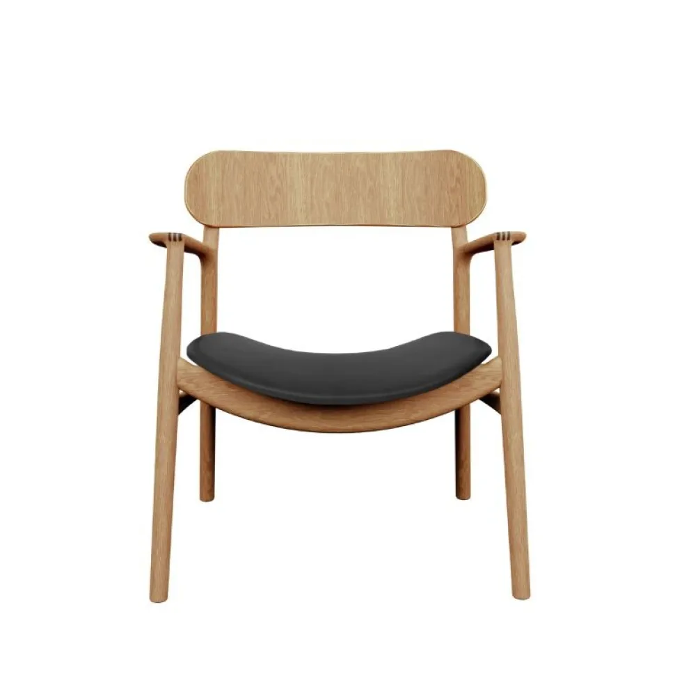 Bent Hansen Asger Loungestol Eg/Lys Olie Sort Zenso 2 Læder