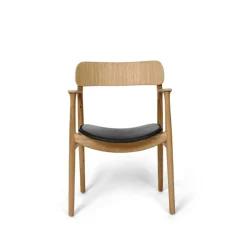 Bent Hansen Asger Spisebordsstol Eg/Lys Olie Sort Zenso 2 Læder