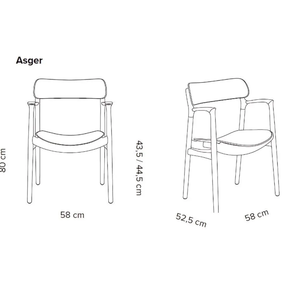 Bent Hansen Asger Spisebordsstol Eg/Røget