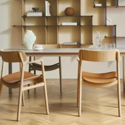 Bent Hansen Asger Spisebordsstol Eg/Lys Olie Cognac Zenso 2 Læder