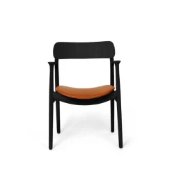 Bent Hansen Asger Spisebordsstol Sortlakeret Eg Cognac Zenso 2 Læder