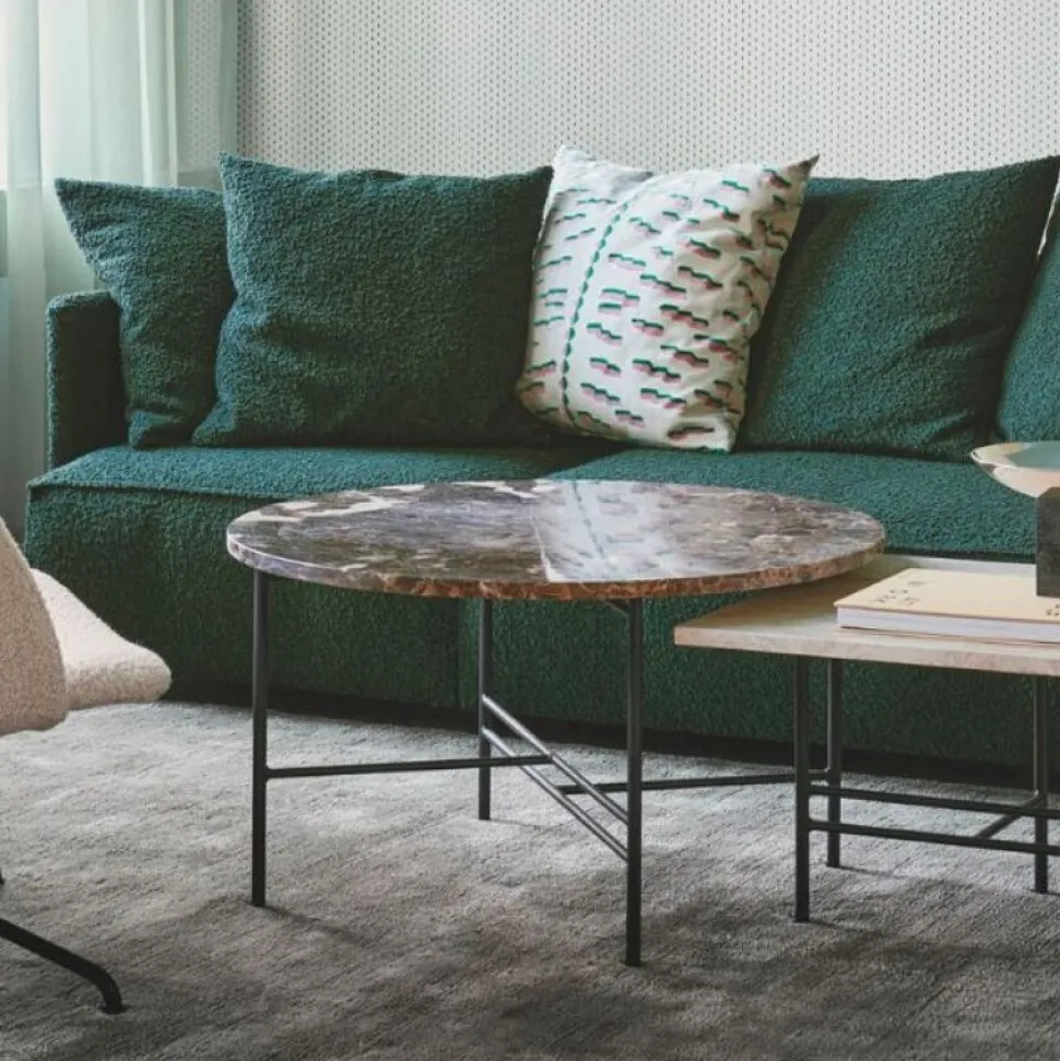 Bent Hansen Metro Sofabord Ø80 Brun Marmor