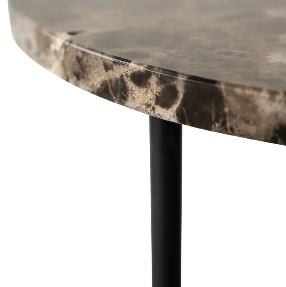 Bent Hansen Metro Sofabord Ø80 Brun Marmor