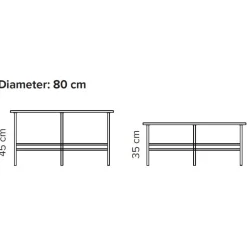 Bent Hansen Metro Sofabord Ø80 Brun Marmor