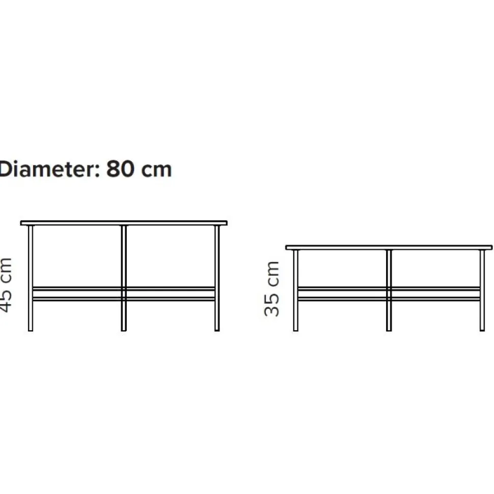 Bent Hansen Metro Sofabord Ø80 Brun Marmor