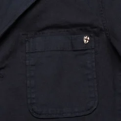 Blue De Génes Gabbiano Dobby Blazer Dark Navy