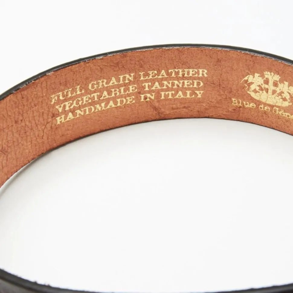 Blue De Génes Tino Belt Brown Stripe