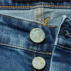 Blue De Gênes Vinci Pala Used Jeans Blue Denim
