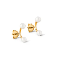 Enamel Copenhagen Earrings 2 Pearls Gold-Plated