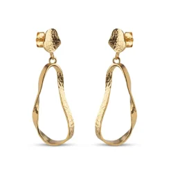 Enamel Copenhagen Earrings Aloma Small Gold-Plated