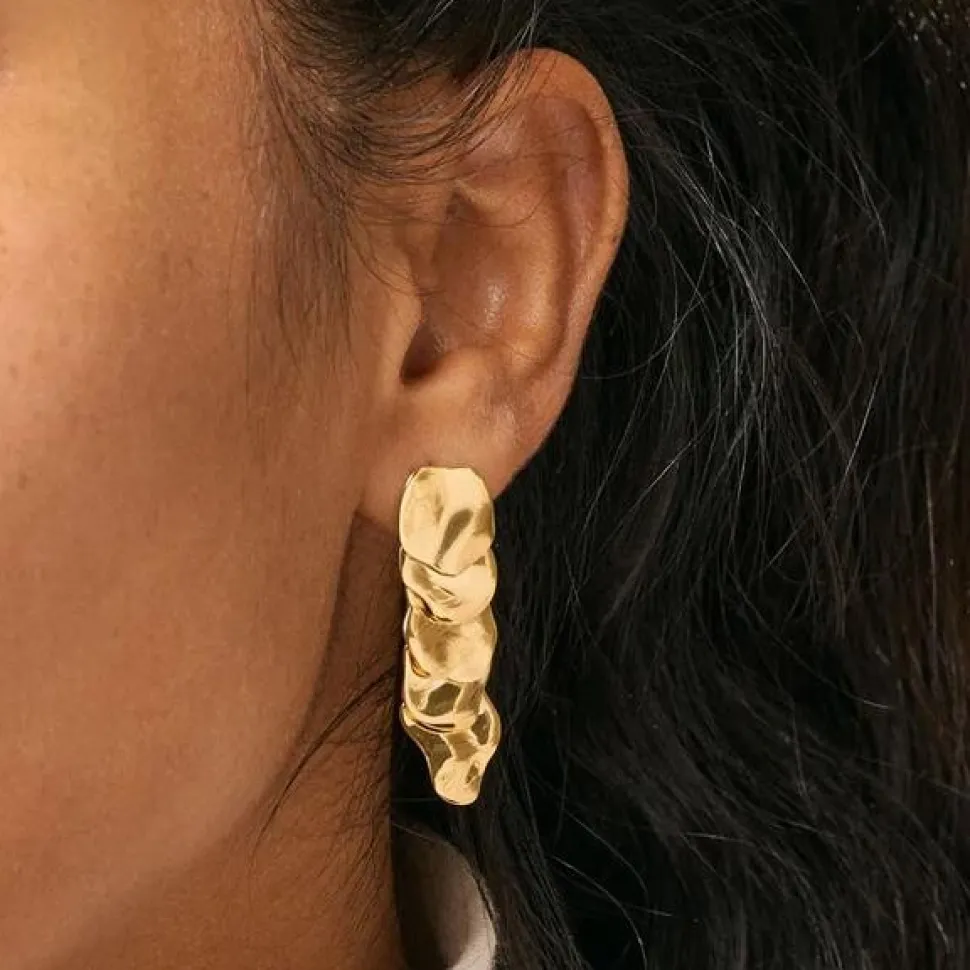 Enamel Copenhagen Earrings Sahara Gold-Plated