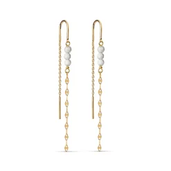 Enamel Copenhagen Earrings Yin Yang Chain Gold-Plated