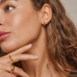 Enamel Copenhagen Hoops Gianna Small Gold-Plated