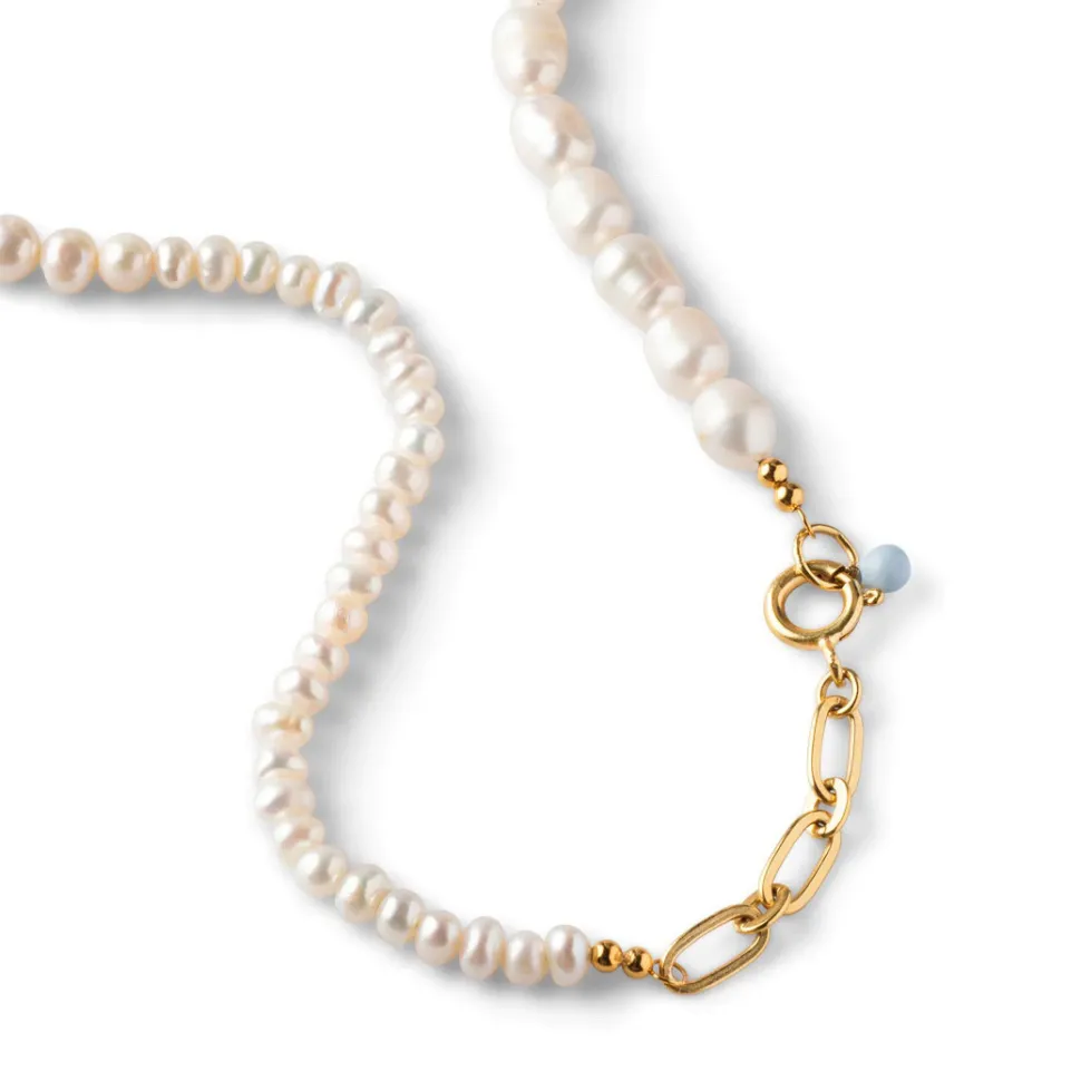 Enamel Copenhagen Necklace Pearlie Gold-Plated