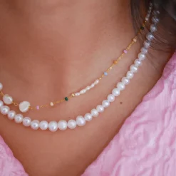 Enamel Copenhagen Necklace Pearlie Gold-Plated