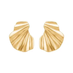Enamel Copenhagen Wave Earrings Gold-Plated