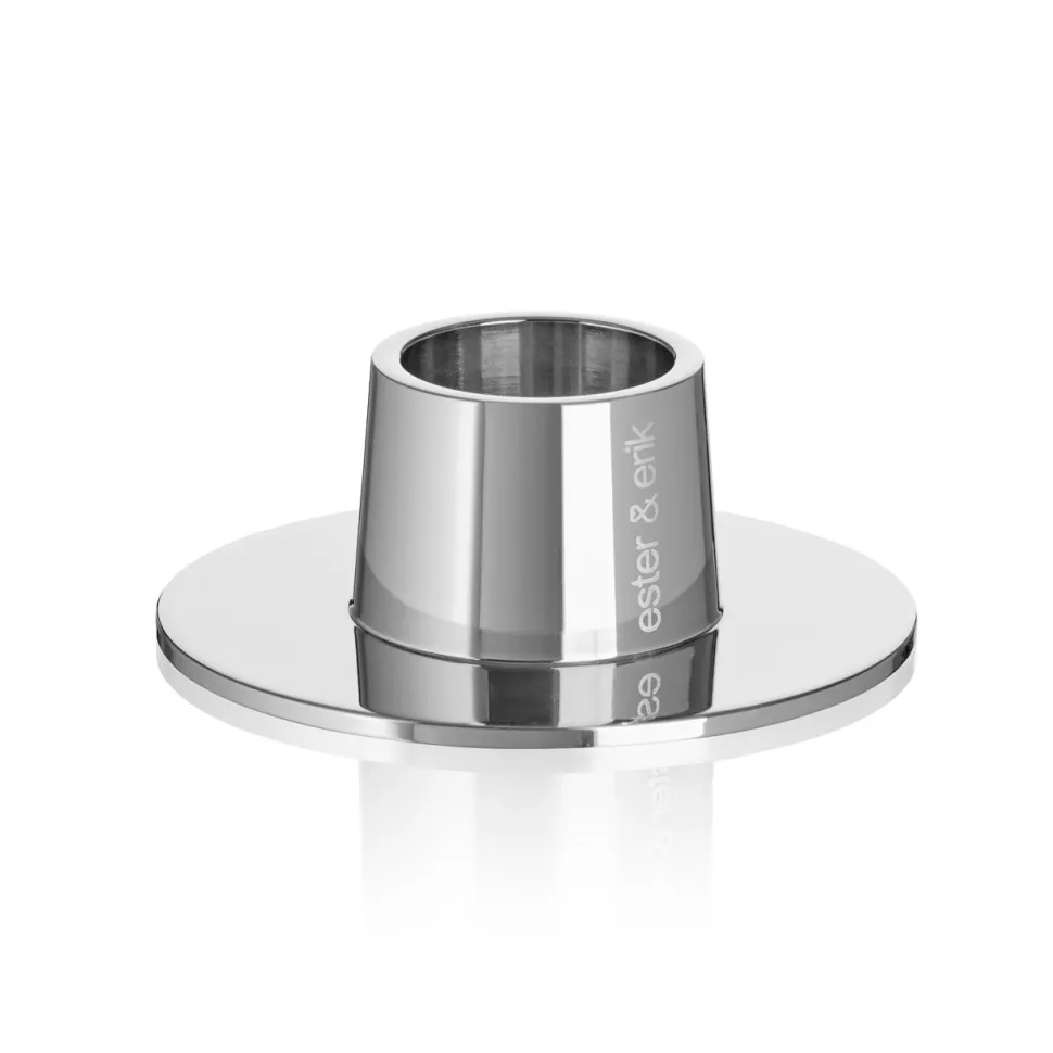 Ester & Erik Lysestage Blank Sølv Mellem