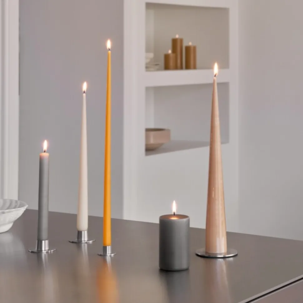 Ester & Erik Lysestage Blank Sølv Mellem