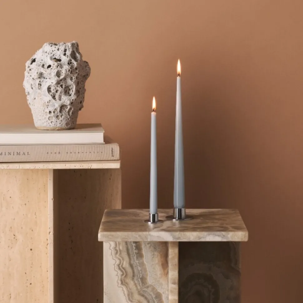 Ester & Erik Lysestage Blank Sølv Mellem