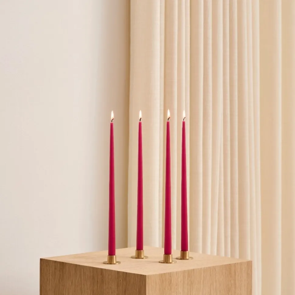 Ester & Erik Lysestage Børstet Guld Mellem