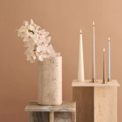 Ester & Erik Lysestage Børstet Guld Lille