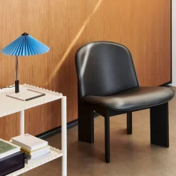 Hay Chisel Loungestol Sortlakeret Eg & Sort Sense Læder