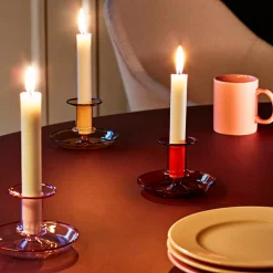 HAY Flare Candleholder Amber