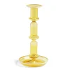 HAY Flare Candleholder Tall Yellow With White Rim