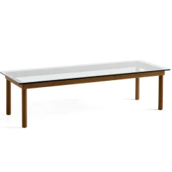 Hay Kofi Sofabord 140 x 50 Walnut & Clear Glass