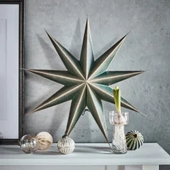 House Doctor 9 Point Star Green/Champagne Large