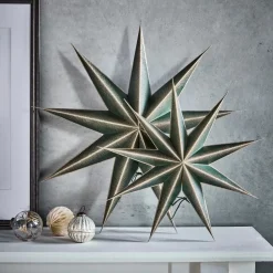 House Doctor 9 Point Star Green/Champagne Medium