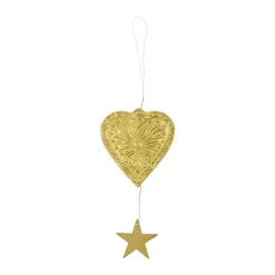 House Doctor Bird/Star/Heart Ornaments Antique Brass