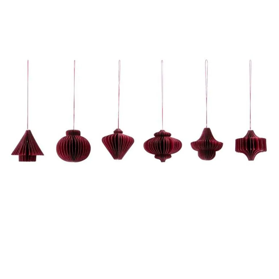 House Doctor Comb Ornaments Burgundy