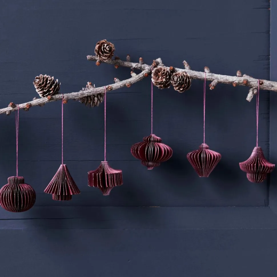 House Doctor Comb Ornaments Burgundy