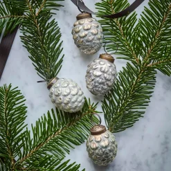 House Doctor Cone Ornaments Antique Silver