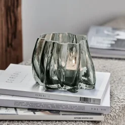House Doctor Curva Tealight Holder Smoked Grey