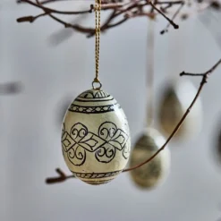 House Doctor Easter Egg Ornament 6 Pieces Black/Off-White Ø3