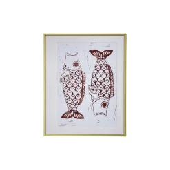 House Doctor Fish Wall Art Bordeaux