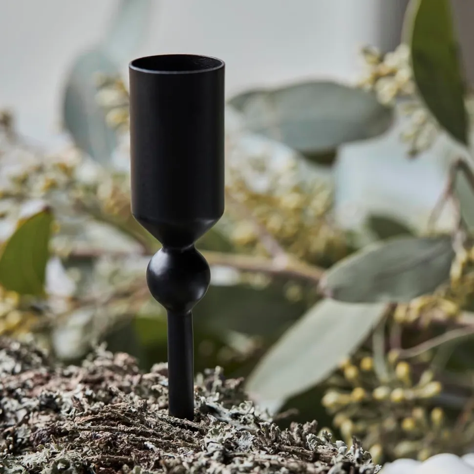 House Doctor Folk Candle Holder Black High