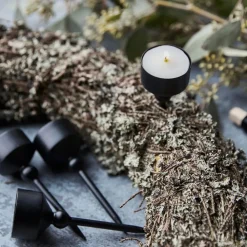 House Doctor Folk Candle Holder Black Low