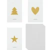 House Doctor Glitr Cards With Envelope Greeting White/Golden