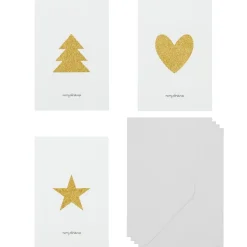 House Doctor Glitr Cards With Envelope Greeting White/Golden