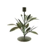 House Doctor Leaves Candle Stand Antique Green
