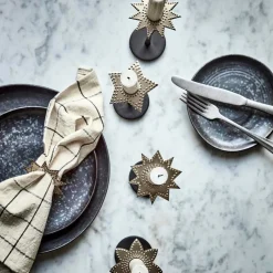 House Doctor Ring Candle Rings Antique Champagne Silver